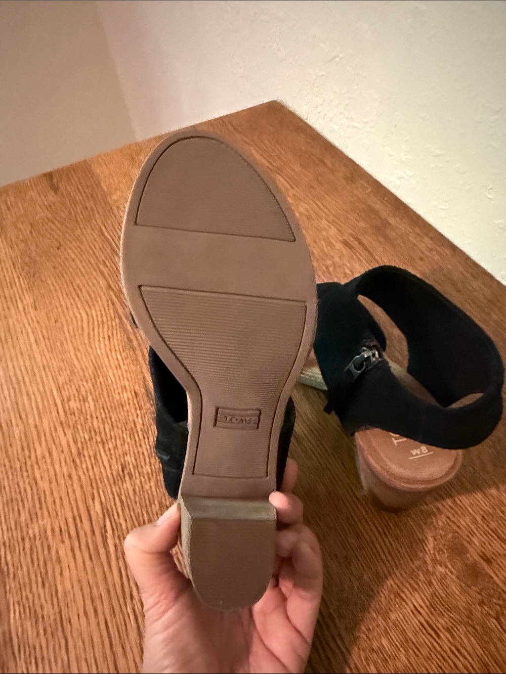 Toms Black Suede High Heel Sandals - Picture 5 of 5